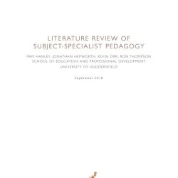 Image: Literature review of subject-specialist pedagogy